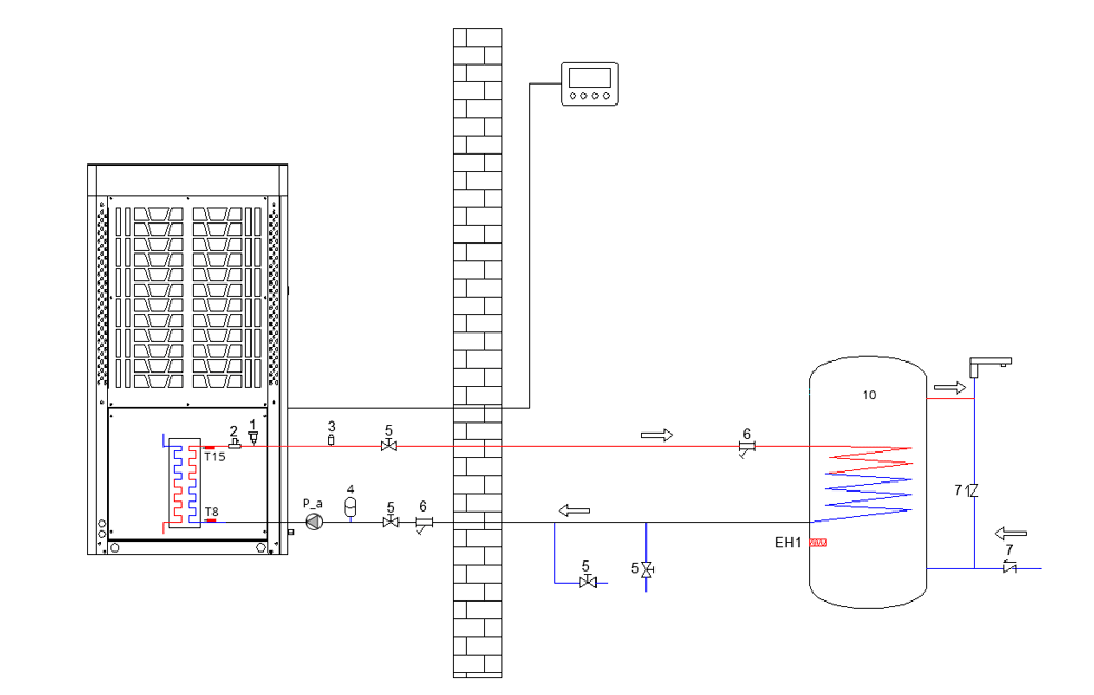 Hydraulic DHW scheme